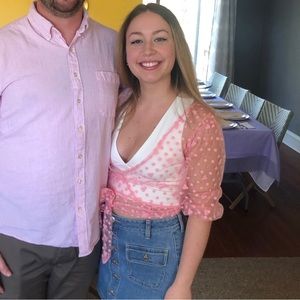 Embroidered Wrap Top